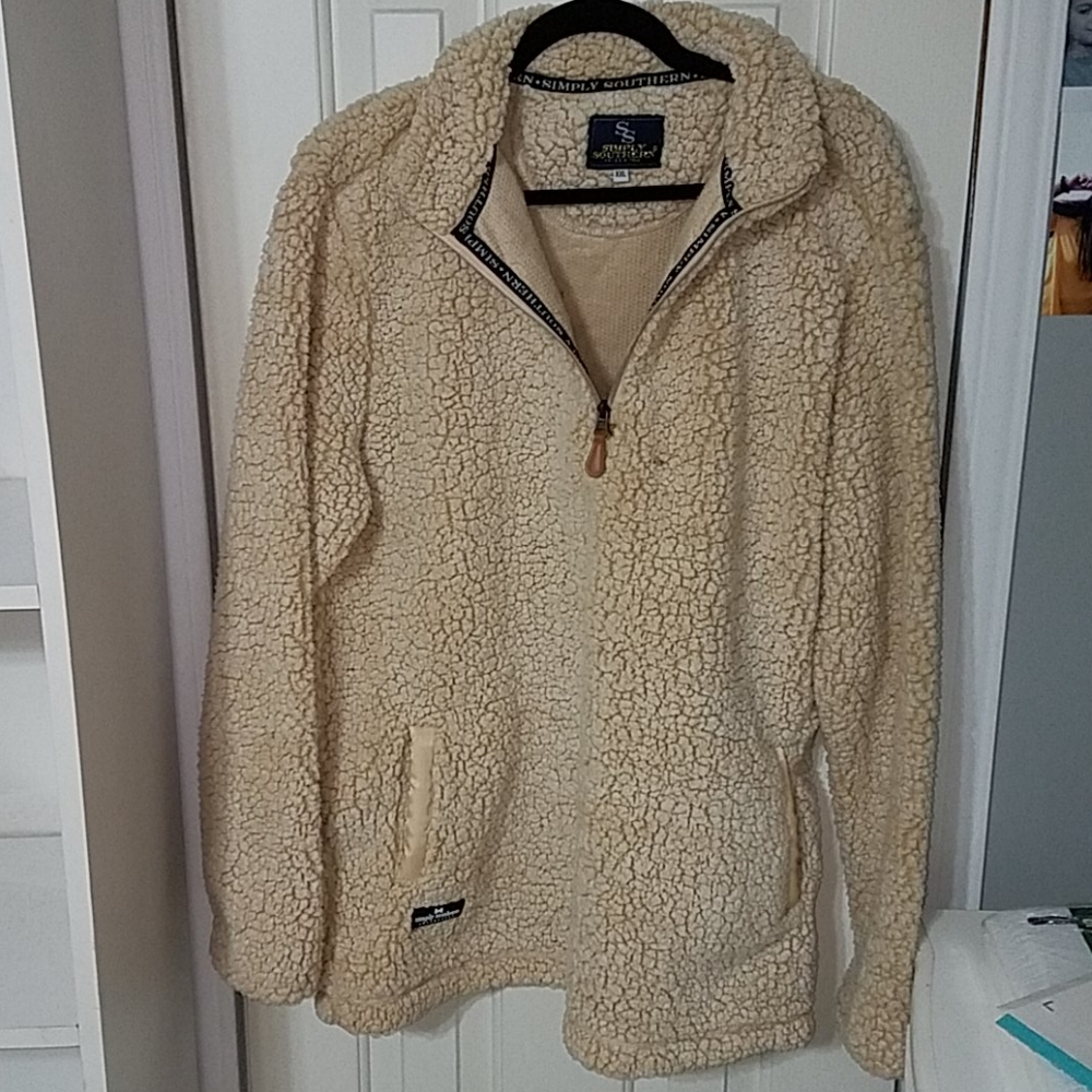 quarter zip sherpa pullover